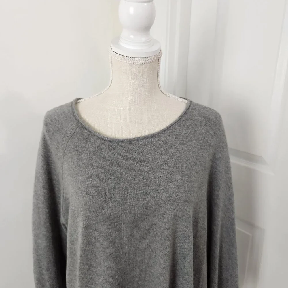 Chico's Light Gray Asymmetric Poncho Sweater